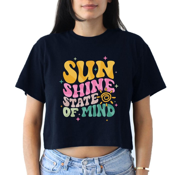 Groovy Sunshine State Of Mind Summer Break Vacation Crop Top