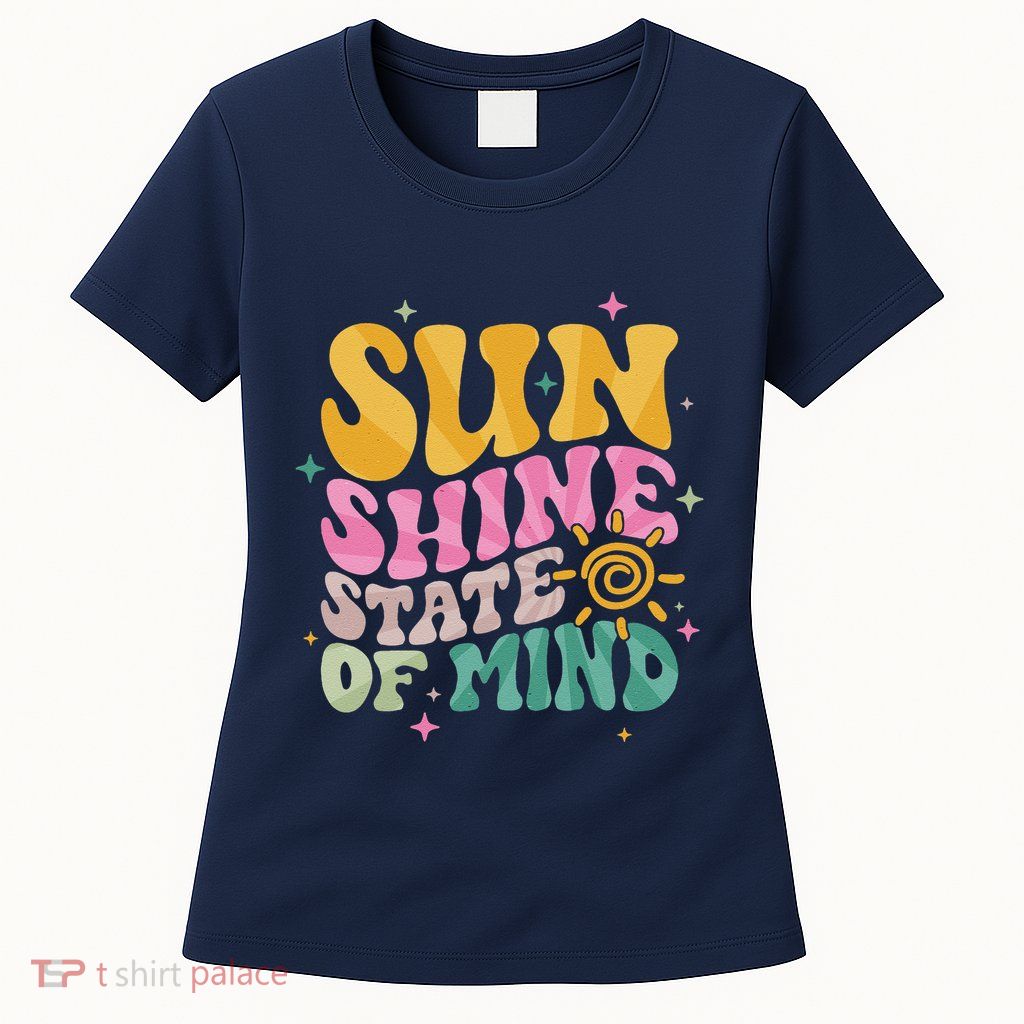 Groovy Sunshine State Of Mind Summer Break Vacation Womens T-Shirt