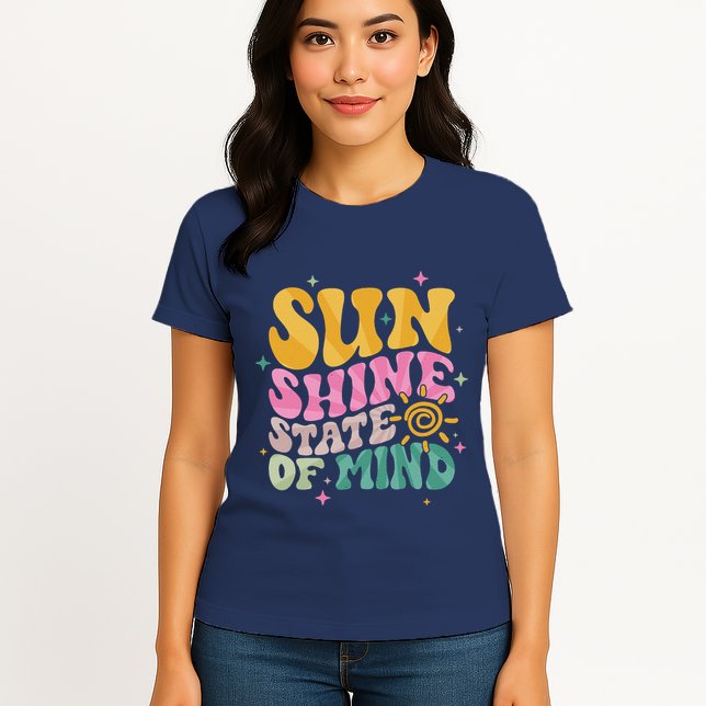 Groovy Sunshine State Of Mind Summer Break Vacation Womens T-Shirt