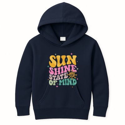 Groovy Sunshine State Of Mind Summer Break Vacation Kids Hoodie