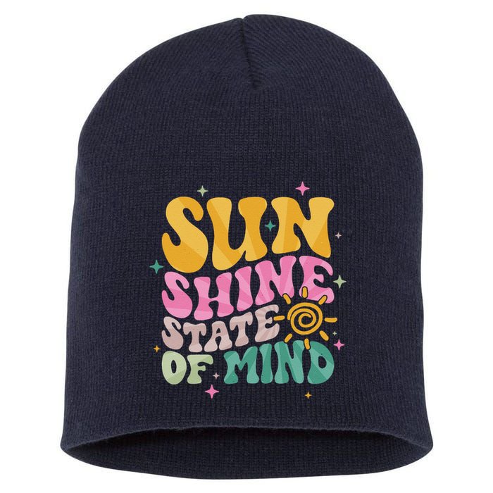 Groovy Sunshine State Of Mind Summer Break Vacation Short Acrylic Beanie