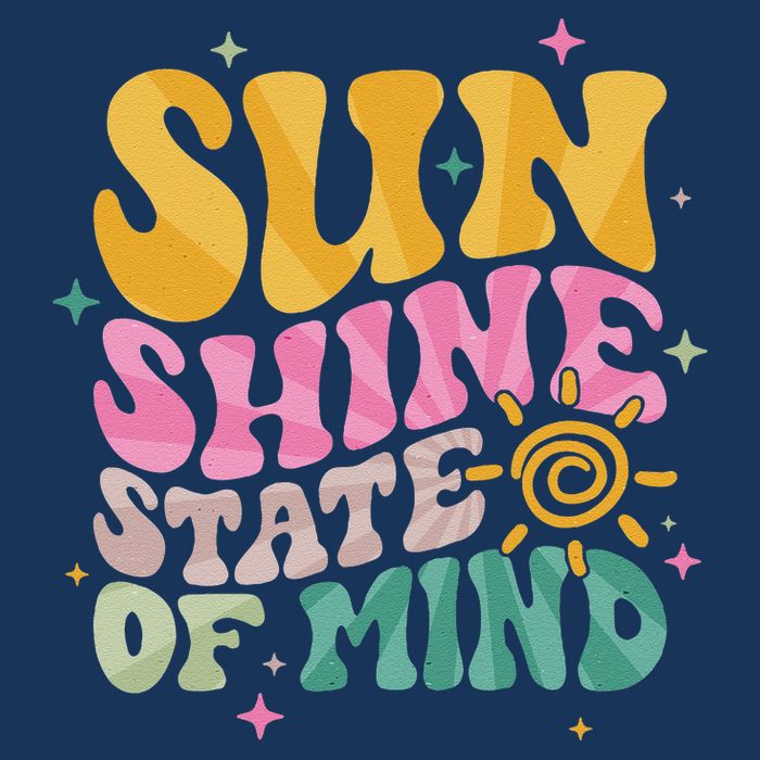 Groovy Sunshine State Of Mind Summer Break Vacation Short Acrylic Beanie