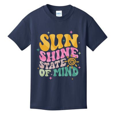 Groovy Sunshine State Of Mind Summer Break Vacation Kids T-Shirt