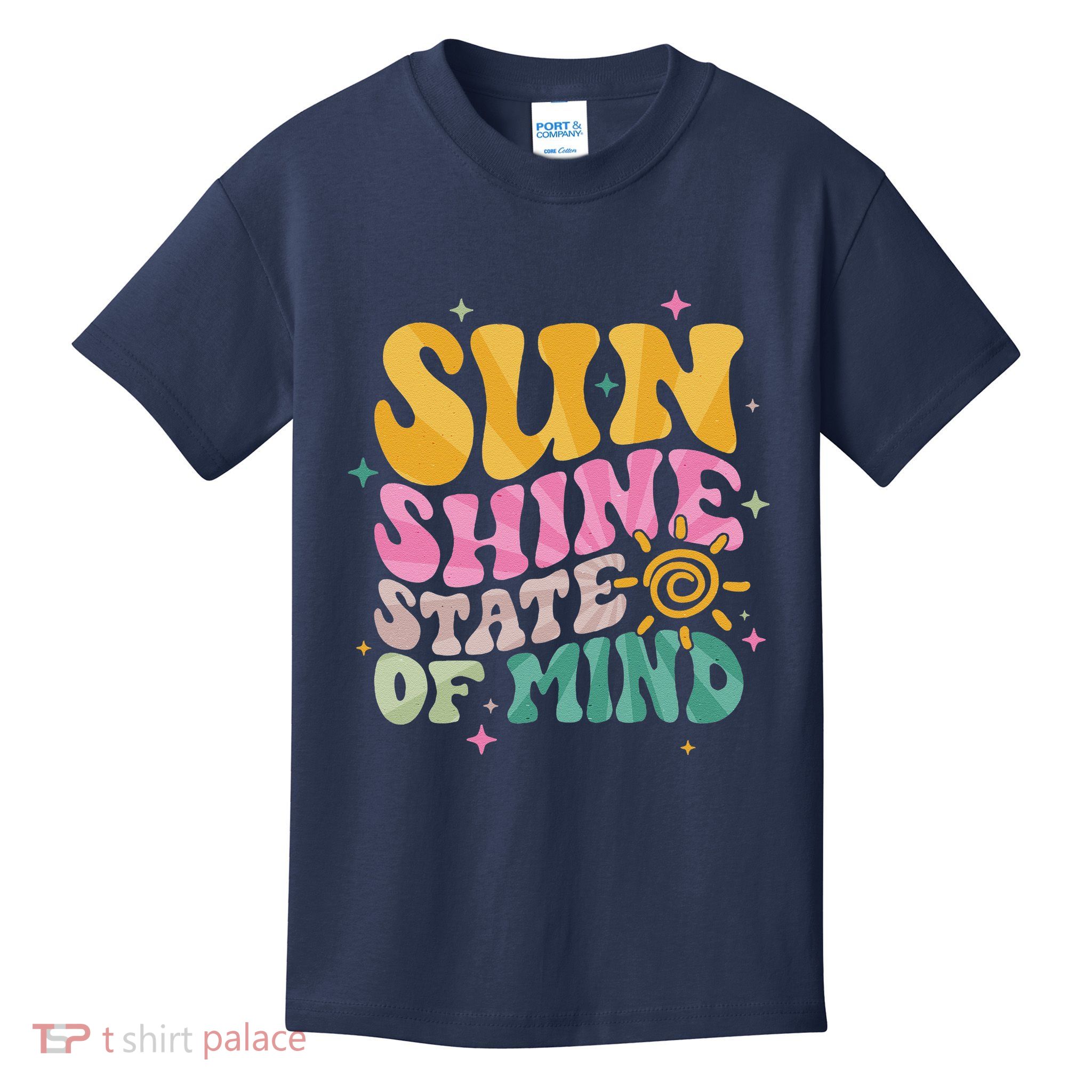 Groovy Sunshine State Of Mind Summer Break Vacation Kids T-Shirt