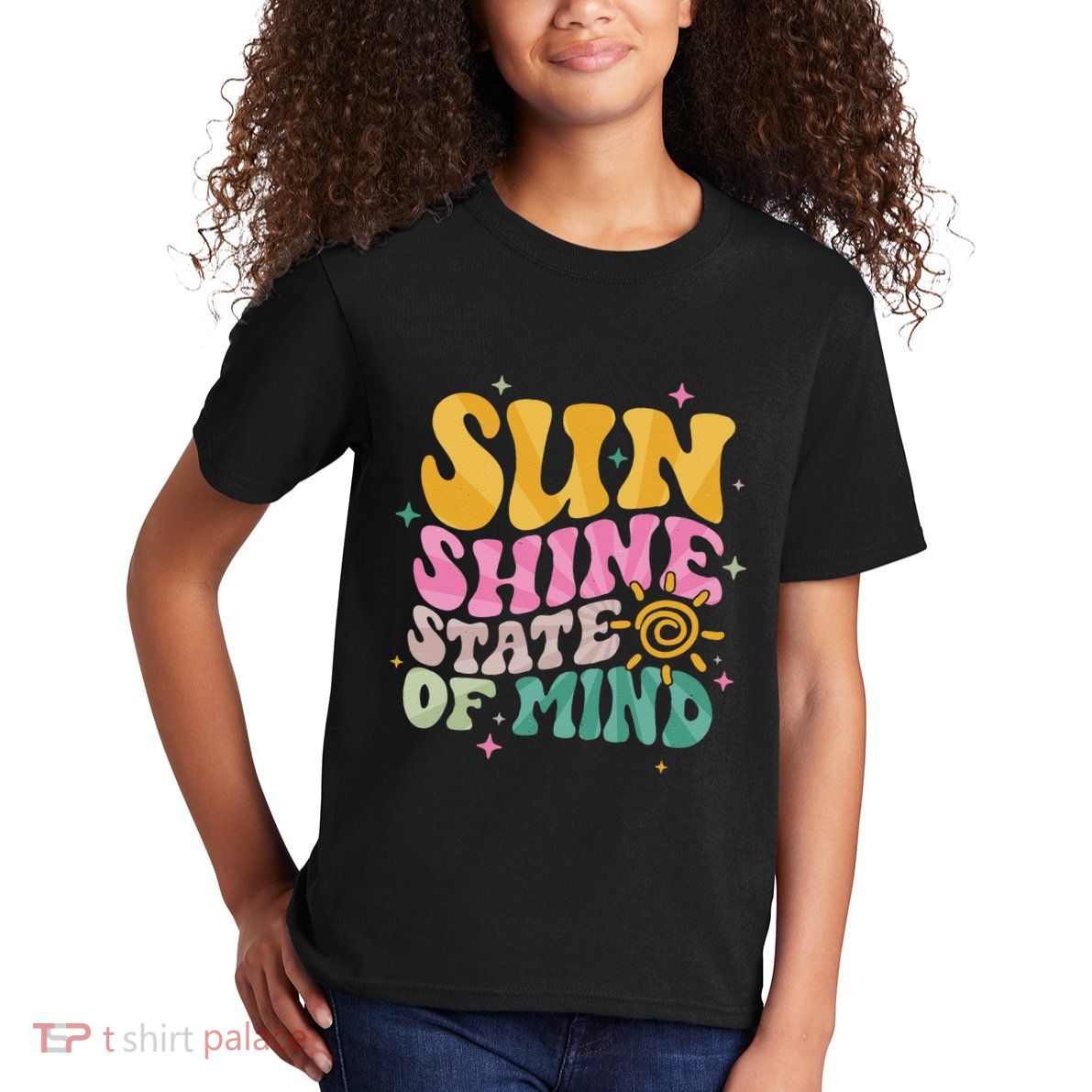 Groovy Sunshine State Of Mind Summer Break Vacation Kids T-Shirt