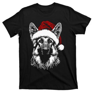 German Shepherd Santa Hat Christmas Xmas Pajama T-Shirt