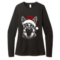 German Shepherd Santa Hat Christmas Xmas Pajama Womens CVC Long Sleeve Shirt