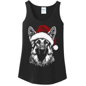 German Shepherd Santa Hat Christmas Xmas Pajama Ladies Essential Tank