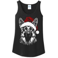 German Shepherd Santa Hat Christmas Xmas Pajama Ladies Essential Tank