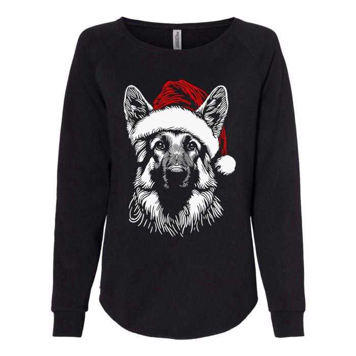 German Shepherd Santa Hat Christmas Xmas Pajama Womens California Wash Sweatshirt