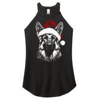 German Shepherd Santa Hat Christmas Xmas Pajama Women's Perfect Tri Rocker Tank