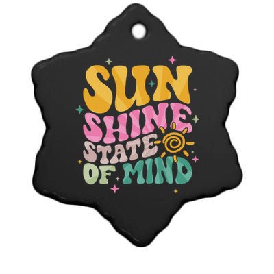 Groovy Sunshine State Of Mind Summer Break Vacation Ceramic Star Ornament