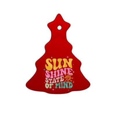 Groovy Sunshine State Of Mind Summer Break Vacation Ceramic Tree Ornament