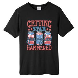 Getting Star Spangled Hammered 4th Of July Retro Style Beer Gift Tall Fusion ChromaSoft Performance T-Shirt