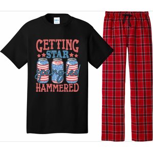 Getting Star Spangled Hammered 4th Of July Retro Style Beer Gift Pajama Set