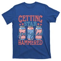 Getting Star Spangled Hammered 4th Of July Retro Style Beer Gift T-Shirt