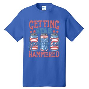 Getting Star Spangled Hammered 4th Of July Retro Style Beer Gift Tall T-Shirt