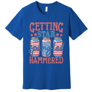 Getting Star Spangled Hammered 4th Of July Retro Style Beer Gift Premium T-Shirt