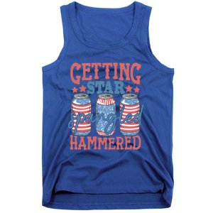 Getting Star Spangled Hammered 4th Of July Retro Style Beer Gift Tank Top