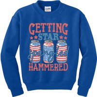 Getting Star Spangled Hammered 4th Of July Retro Style Beer Gift Kids Sweatshirt