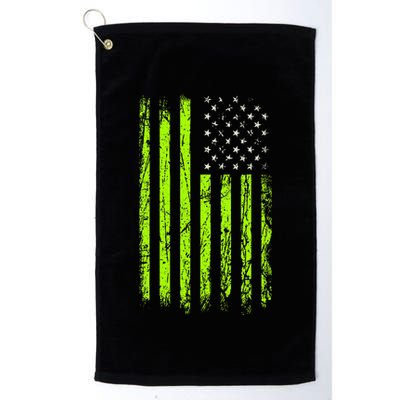 Green Stars & Stripes.American Usa Flag Green Color Golf Towel