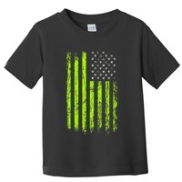 Green Stars & Stripes.American Usa Flag Green Color Toddler T-Shirt