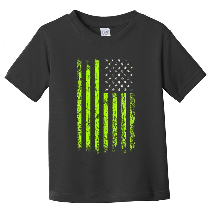 Green Stars & Stripes.American Usa Flag Green Color Toddler T-Shirt