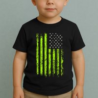 Green Stars & Stripes.American Usa Flag Green Color Toddler T-Shirt