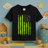 Green Stars & Stripes.American Usa Flag Green Color Toddler T-Shirt