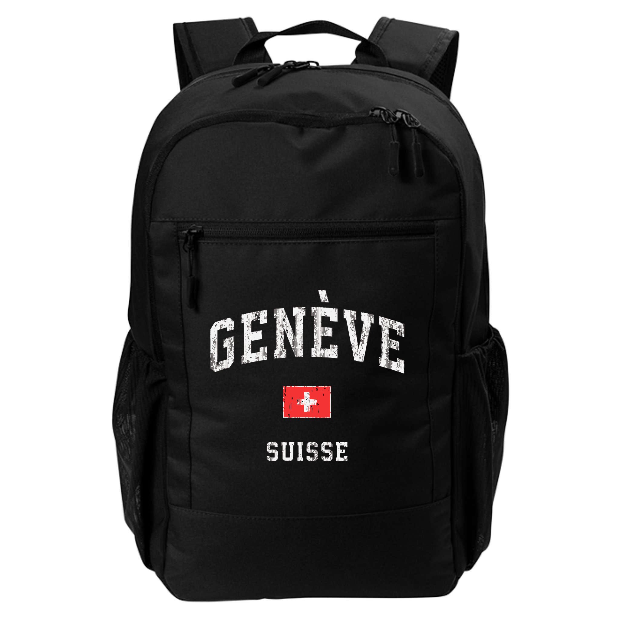 Geneva Suisse Switzerland Vintage Athletic Sports Design Backpack
