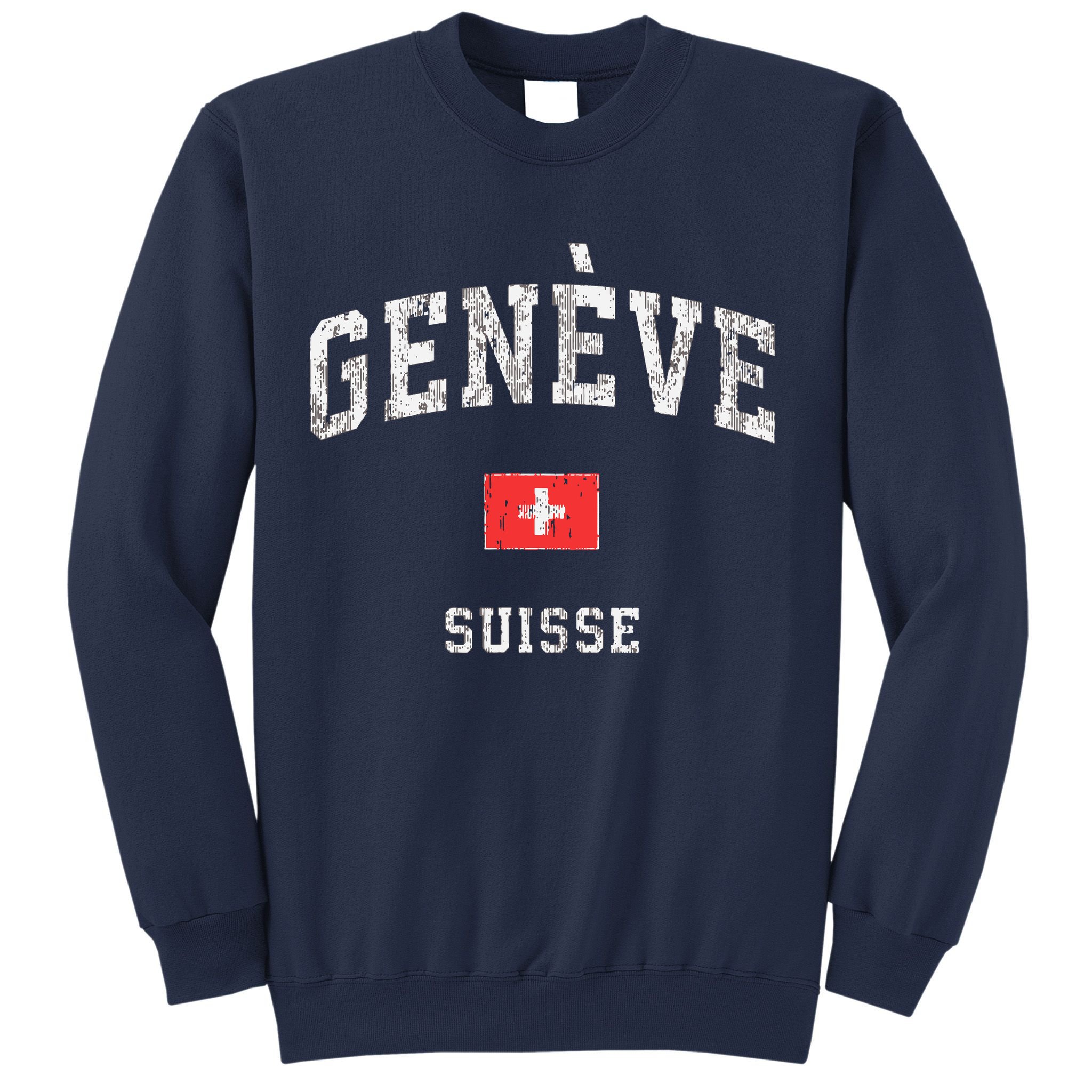 Geneva Suisse Switzerland Vintage Athletic Sports Design Sweatshirt