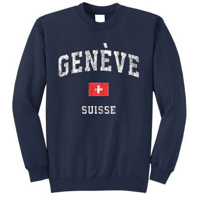 Geneva Suisse Switzerland Vintage Athletic Sports Design Sweatshirt