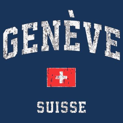 Geneva Suisse Switzerland Vintage Athletic Sports Design T-Shirt