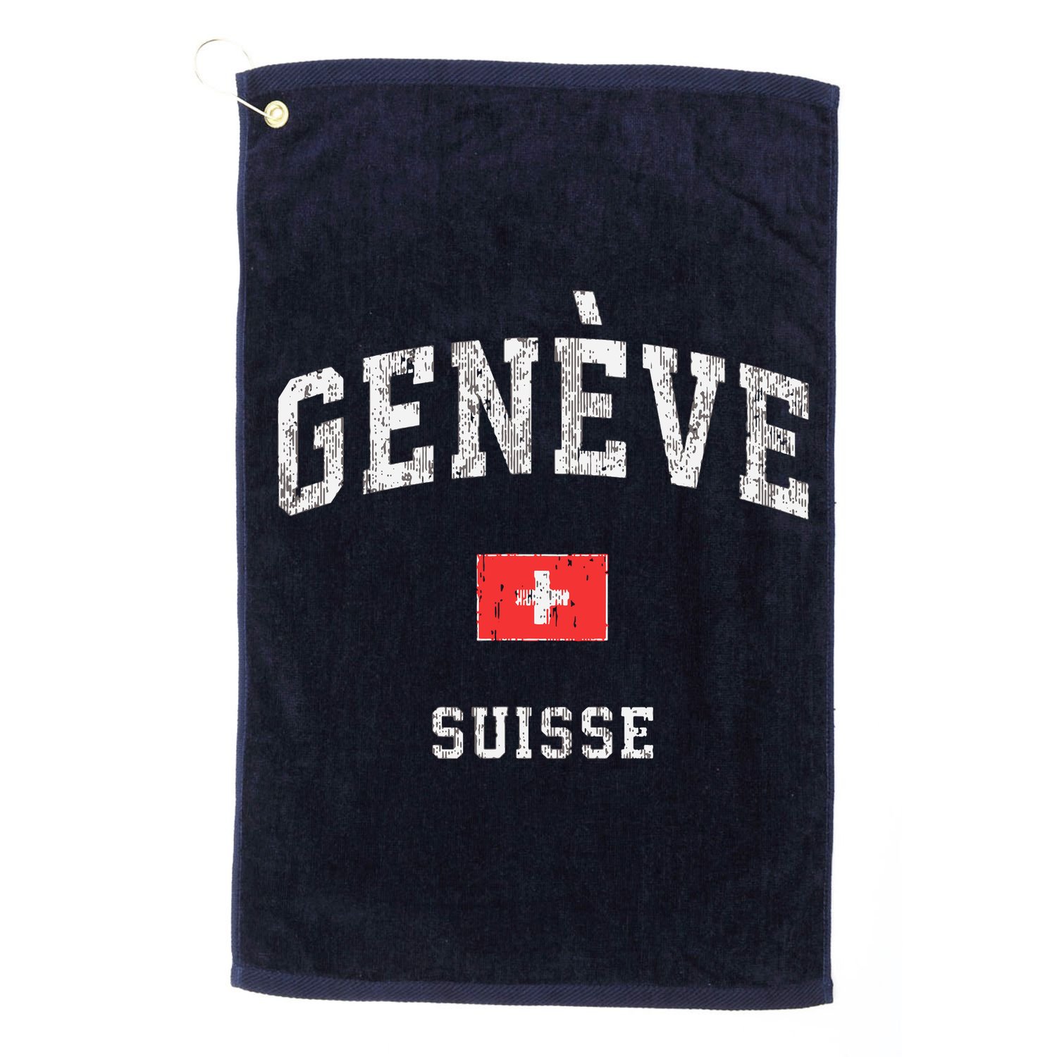 Geneva Suisse Switzerland Vintage Athletic Sports Design Golf Towel