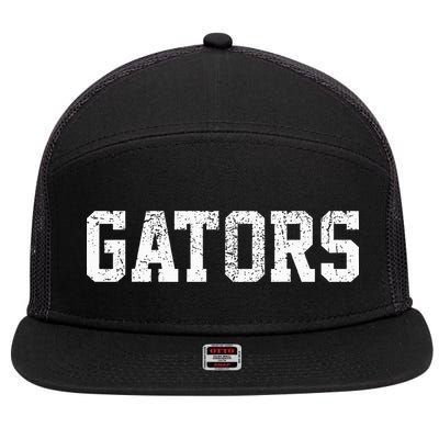 Gators School Sports Fan Team Spirit Mascot Heart 7 Panel Mesh Trucker Snapback Hat