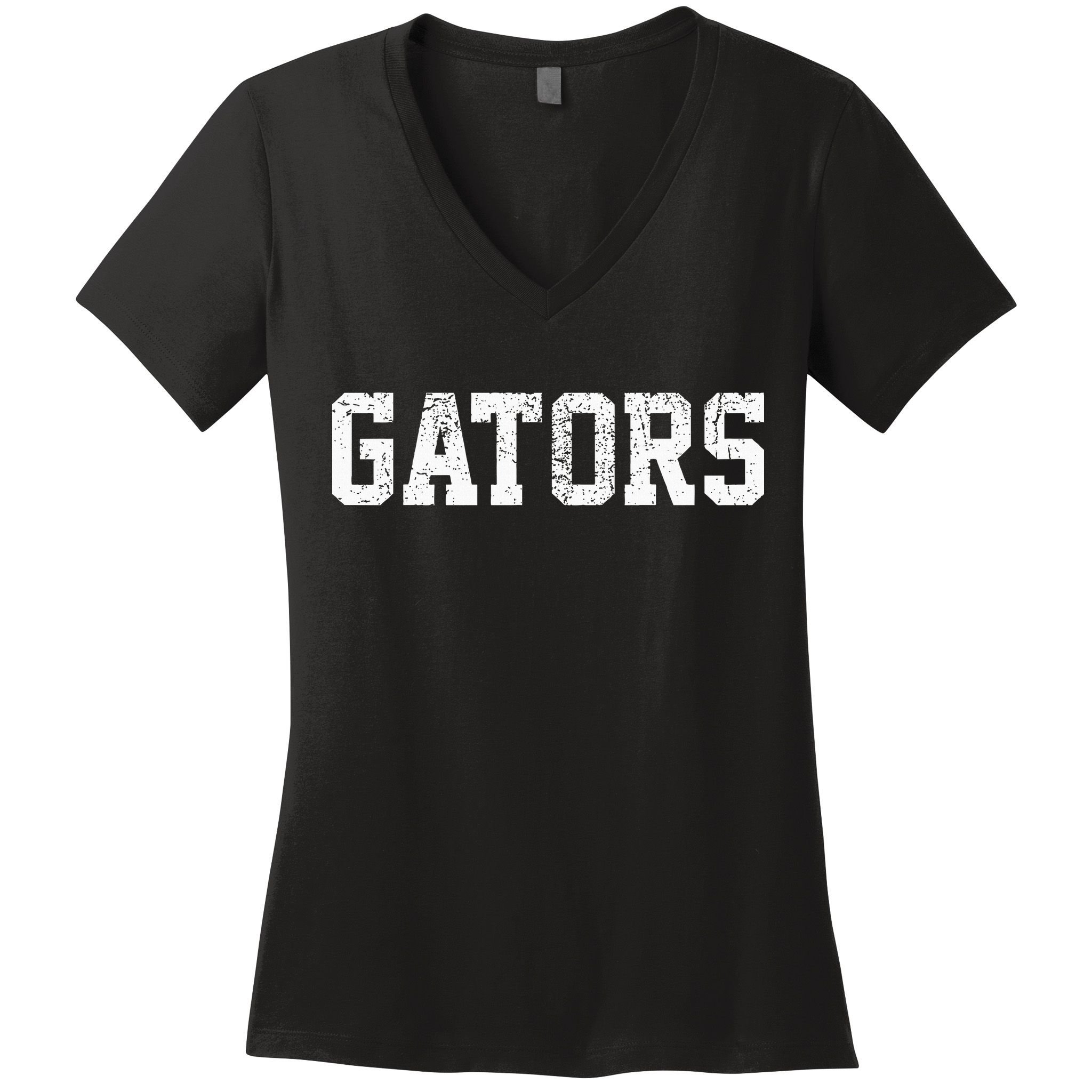 Gators School Sports Fan Team Spirit Mascot Heart Women's V-Neck T-Shirt