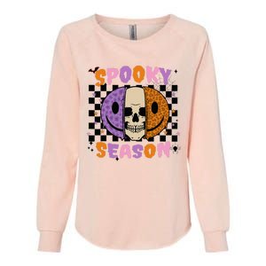 Groovy Spooky Season Halloween Ghost Boo Smile Face Pumpkin Womens California Wash Sweatshirt