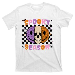 Groovy Spooky Season Halloween Ghost Boo Smile Face Pumpkin T-Shirt