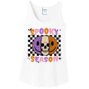 Groovy Spooky Season Halloween Ghost Boo Smile Face Pumpkin Ladies Essential Tank