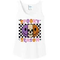 Groovy Spooky Season Halloween Ghost Boo Smile Face Pumpkin Ladies Essential Tank