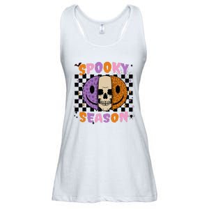 Groovy Spooky Season Halloween Ghost Boo Smile Face Pumpkin Ladies Essential Flowy Tank