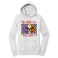 Groovy Spooky Season Halloween Ghost Boo Smile Face Pumpkin Women's Pullover Hoodie