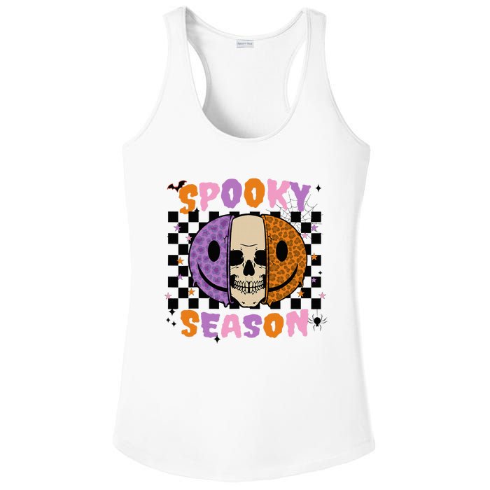 Groovy Spooky Season Halloween Ghost Boo Smile Face Pumpkin Ladies PosiCharge Competitor Racerback Tank