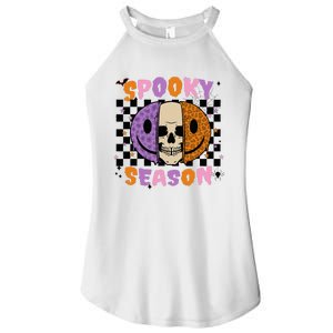 Groovy Spooky Season Halloween Ghost Boo Smile Face Pumpkin Women's Perfect Tri Rocker Tank