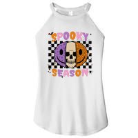 Groovy Spooky Season Halloween Ghost Boo Smile Face Pumpkin Women's Perfect Tri Rocker Tank