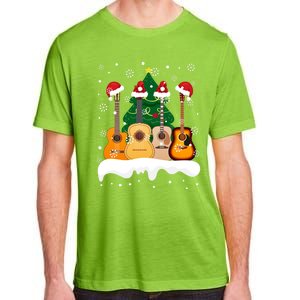 Guitar Santa Snow Christmas Tree Funny For Music Lovers Xmas Great Gift Adult ChromaSoft Performance T-Shirt