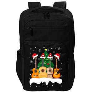 Guitar Santa Snow Christmas Tree Funny For Music Lovers Xmas Great Gift Impact Tech Backpack