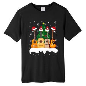 Guitar Santa Snow Christmas Tree Funny For Music Lovers Xmas Great Gift Tall Fusion ChromaSoft Performance T-Shirt