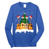 Guitar Santa Snow Christmas Tree Funny For Music Lovers Xmas Great Gift Long Sleeve Shirt