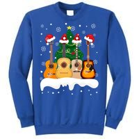 Guitar Santa Snow Christmas Tree Funny For Music Lovers Xmas Great Gift Sweatshirt